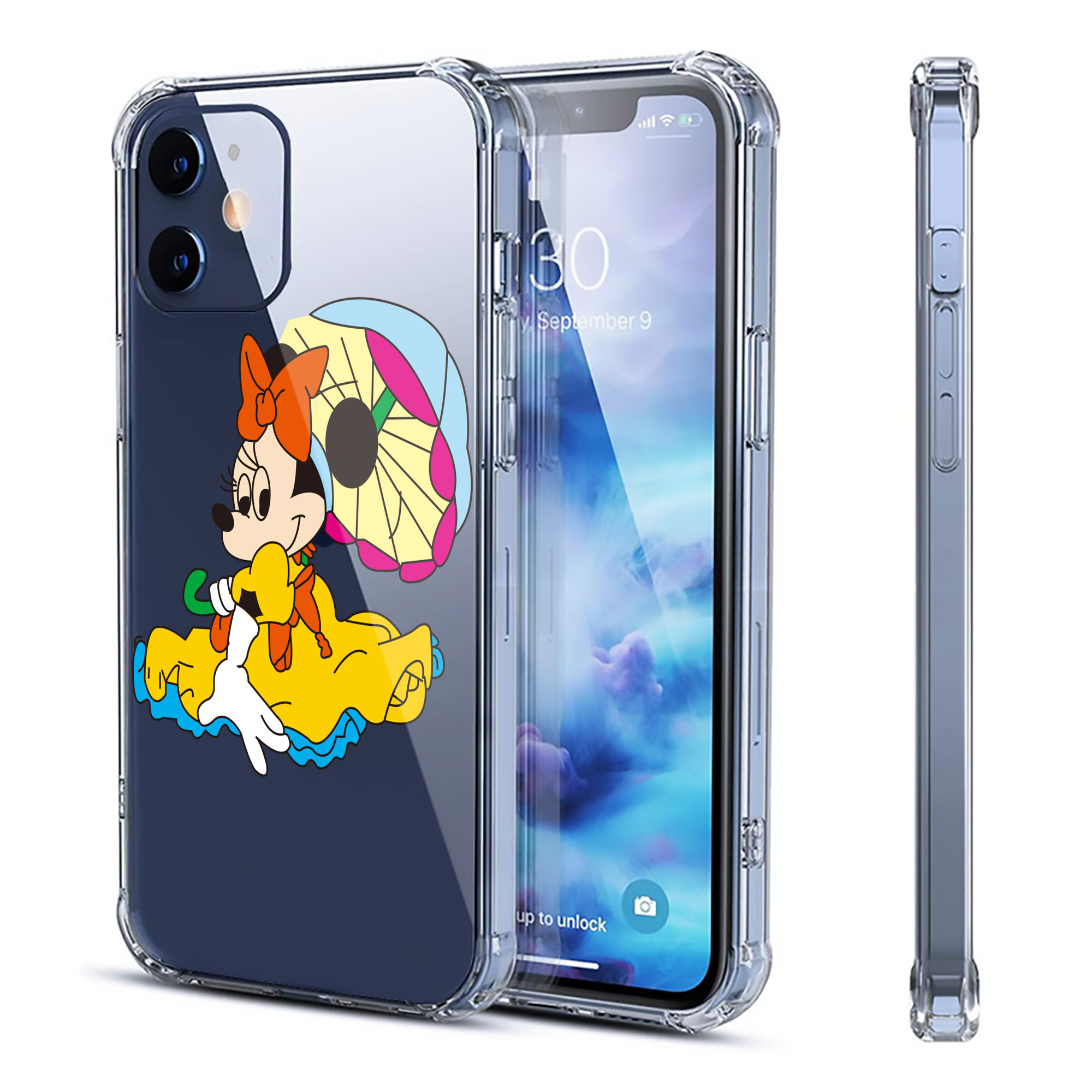 （画像用） ミッキーマウス Mickey Mouse 【iPhone 12シリーズ対応】透明スマホケース（クリアソフトケース）